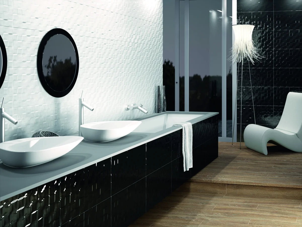 Gres Grespania FINLANDIA efekt kolor - aranzacja w eleganckiej lazience