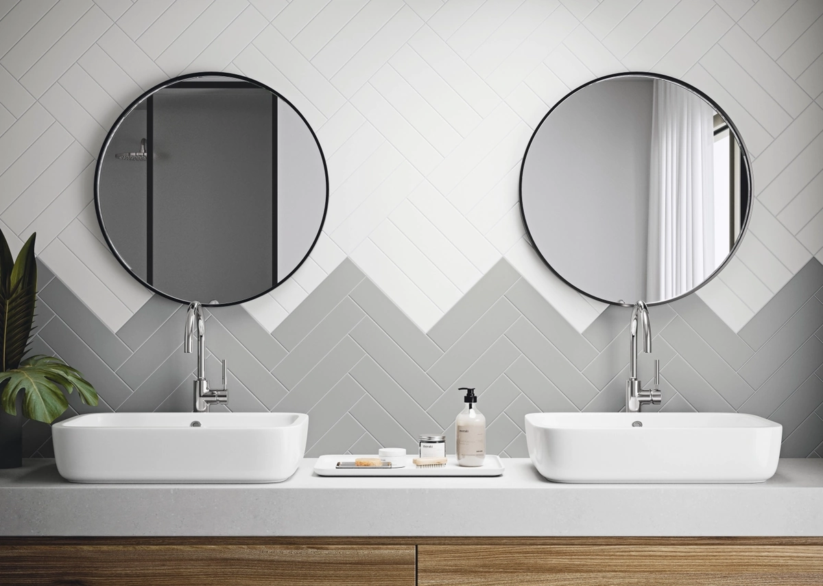 Gres Grespania LUCIA efekt kolor - aranzacja w eleganckiej lazience
