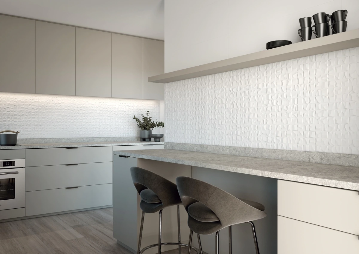 Gres Grespania SUN VALLEY efekt kamień - aranzacja w eleganckiej lazience