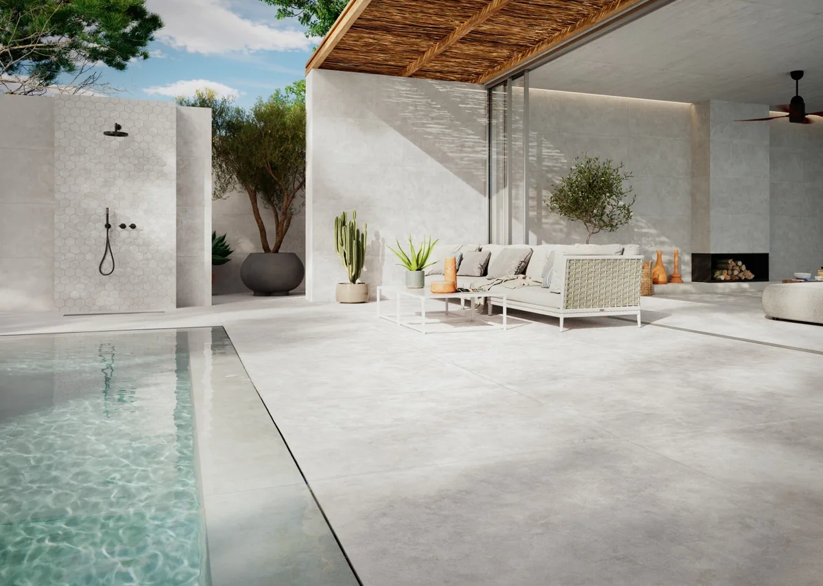 Gres Grespania SURFACE - - aranzacja w eleganckiej lazience