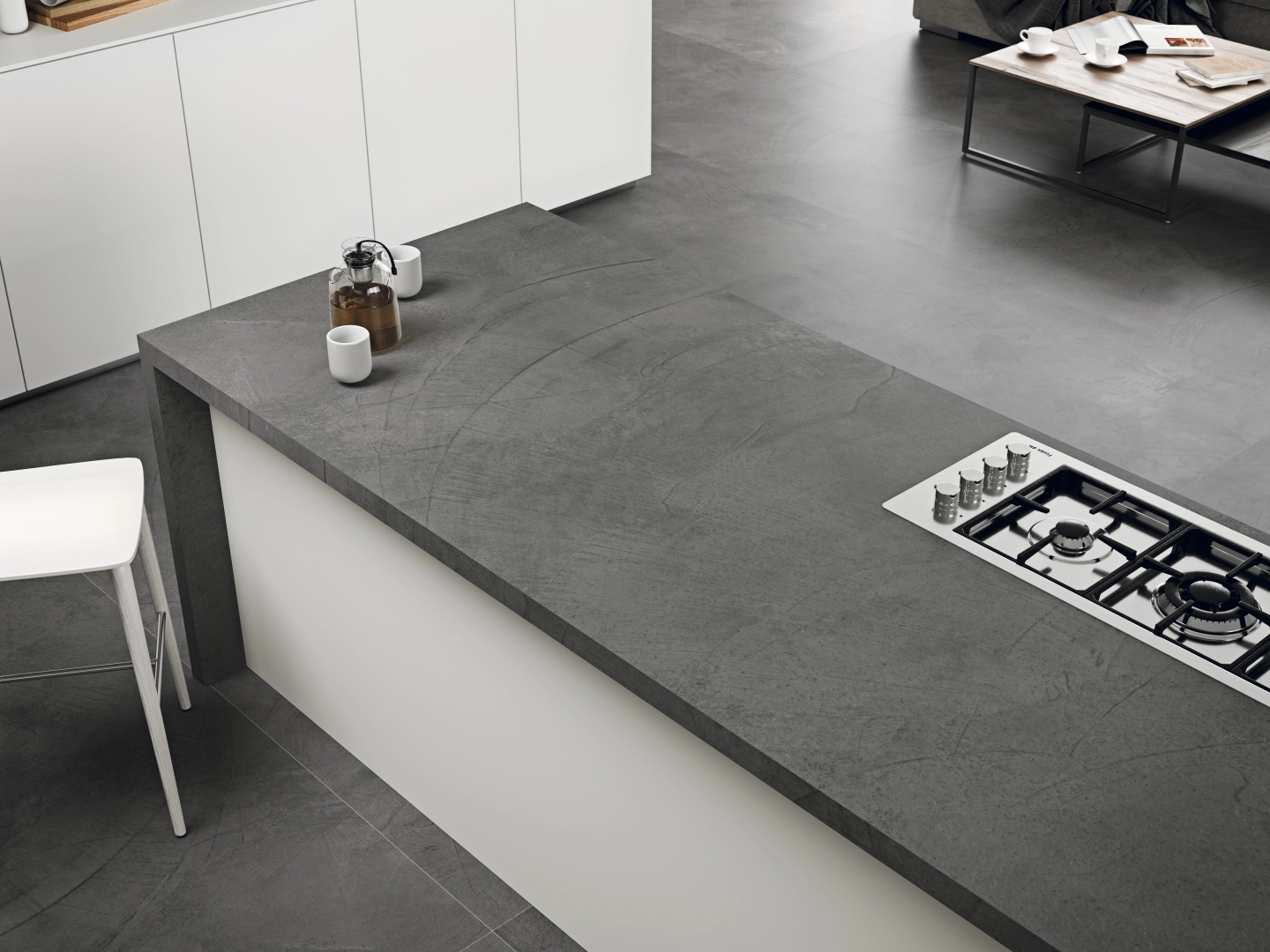 Gres Grespania TITAN efekt beton - aranzacja w eleganckiej lazience