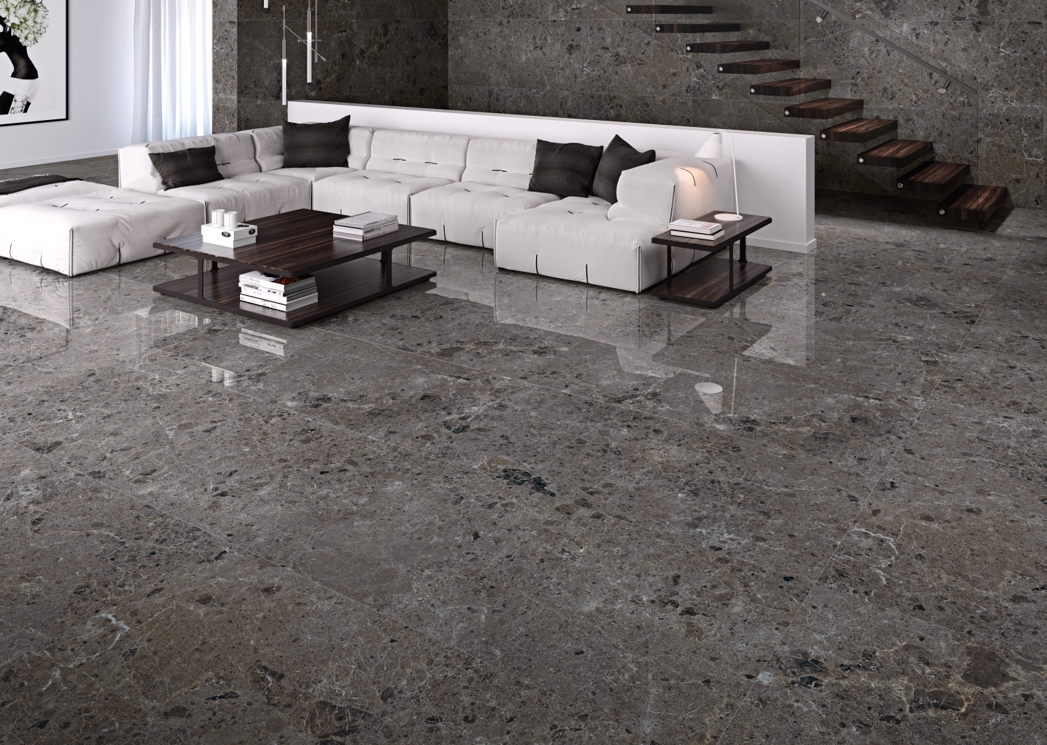 Gres Grespania ARTIC efekt terrazzo, marmur - aranzacja w eleganckiej lazience