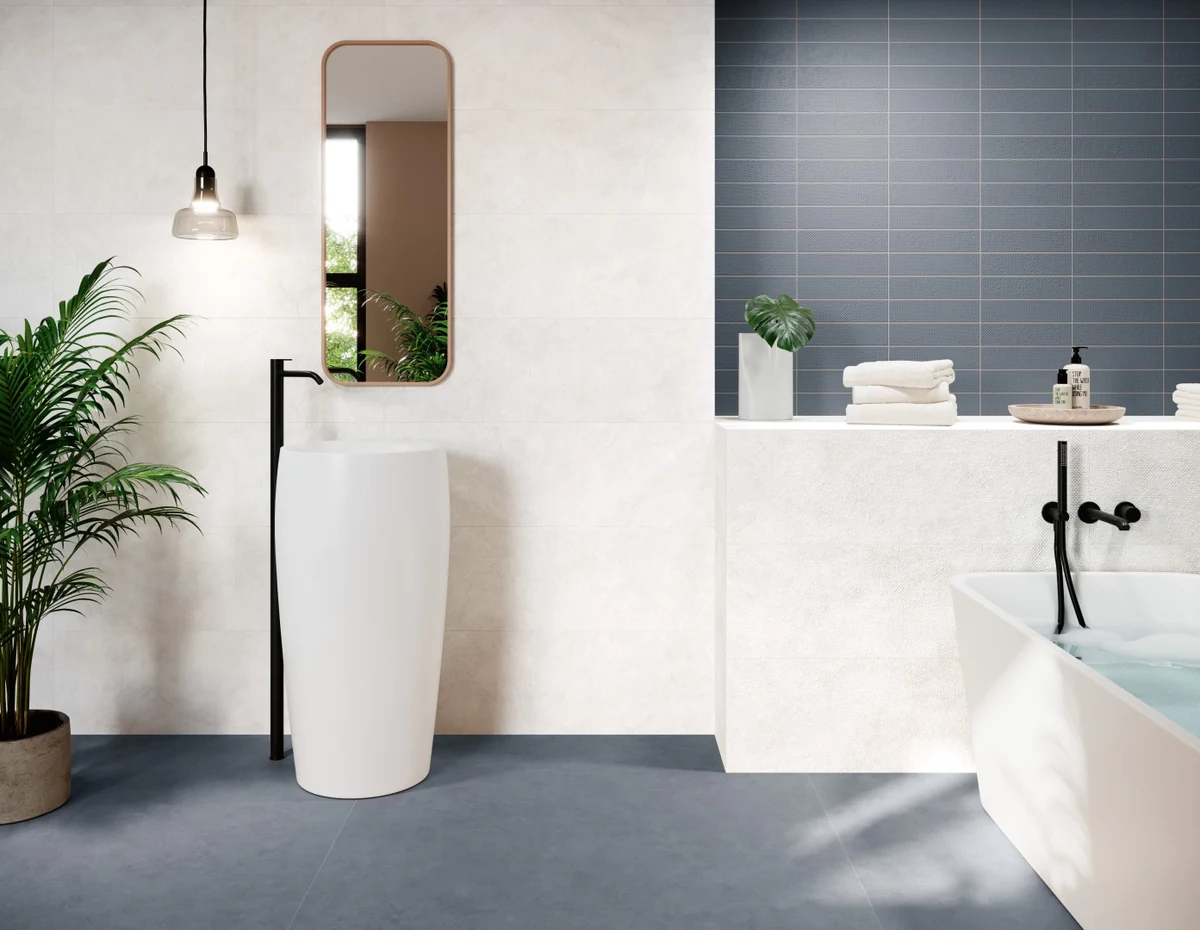 Gres Grespania SURFACE - - aranzacja w eleganckiej lazience