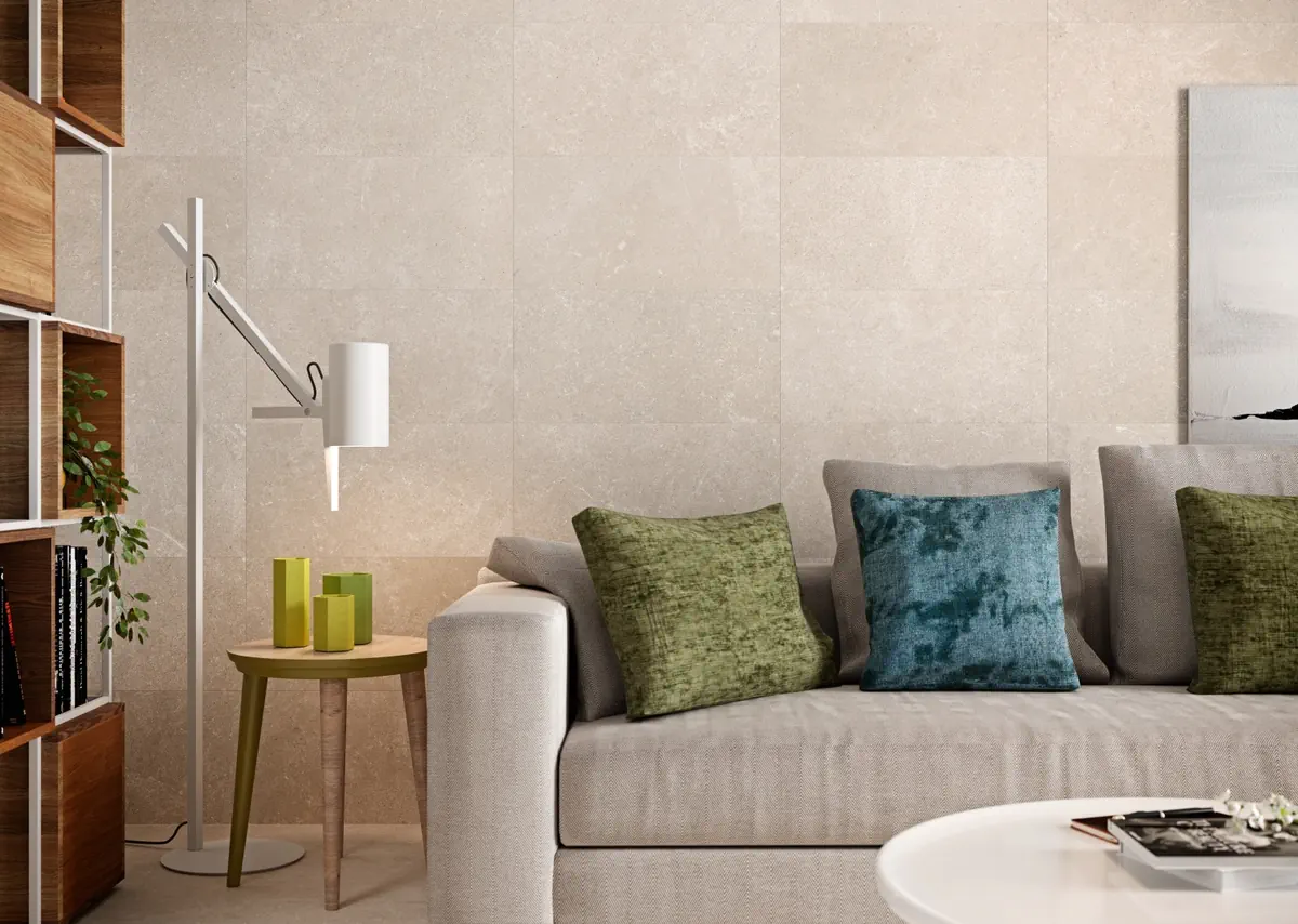 Gres Grespania VILLAGE efekt kamień - aranzacja w eleganckiej lazience