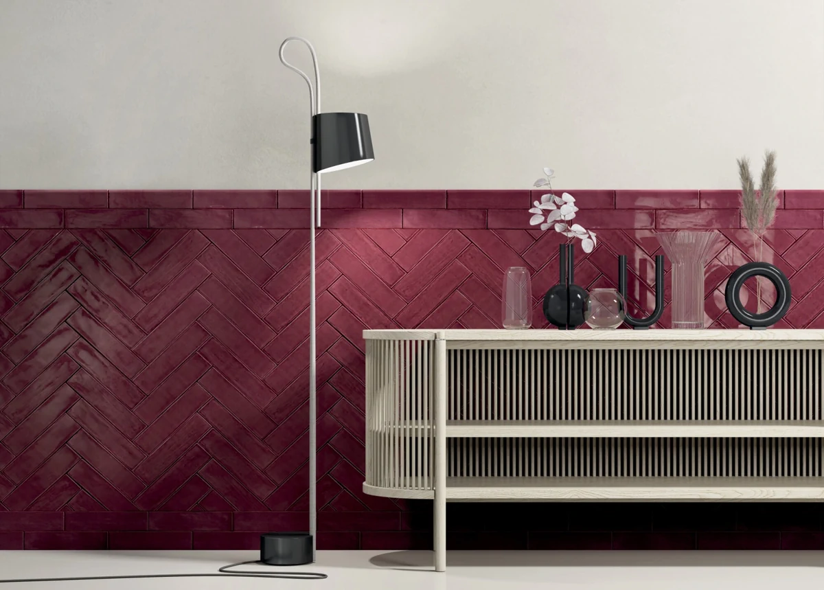 Gres Harmony POITIERS efekt cegła - aranzacja w eleganckiej lazience