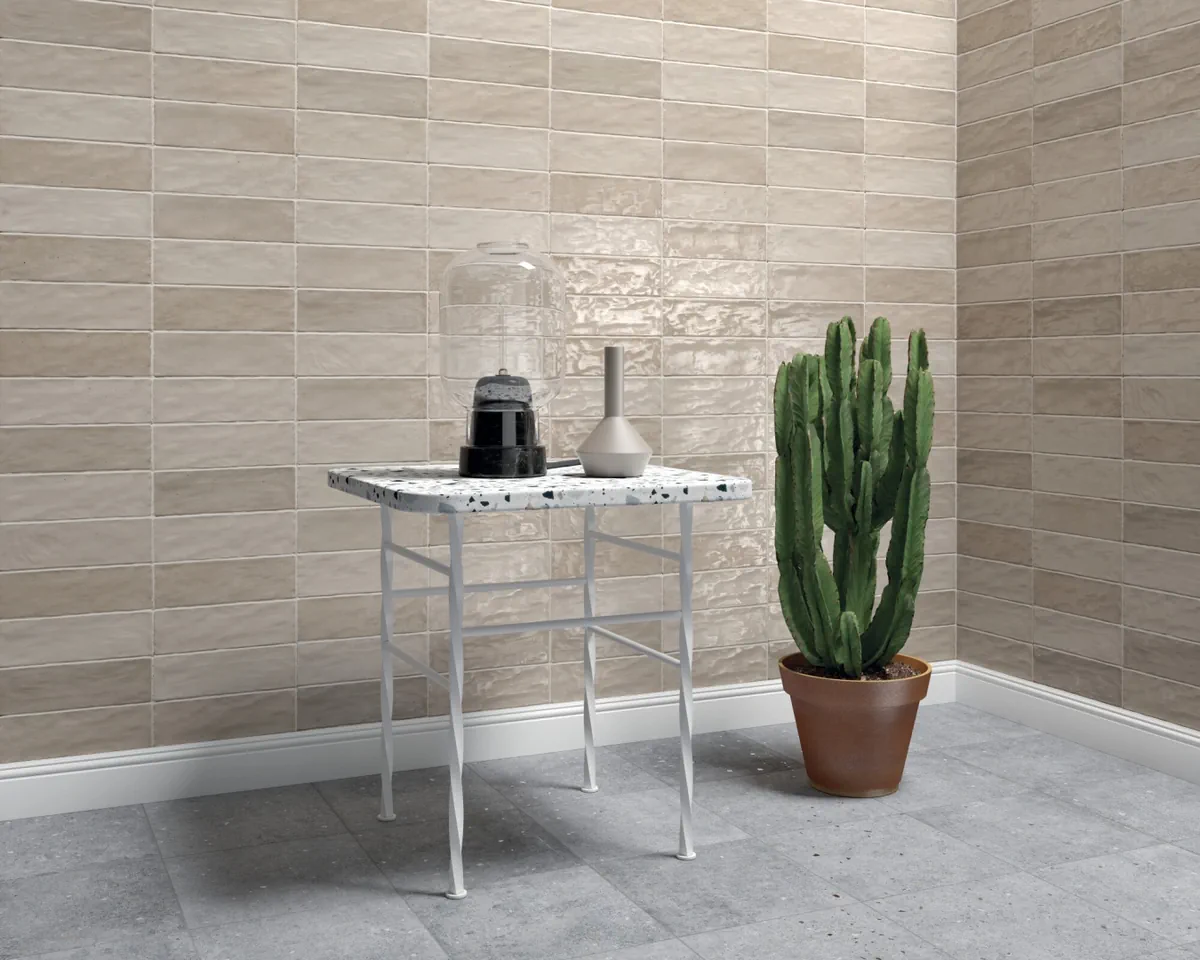Gres Harmony RIAD efekt cegła - aranzacja w eleganckiej lazience