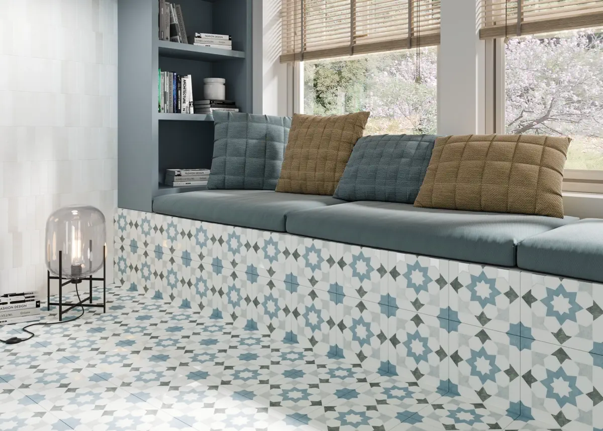 Gres Harmony DOHA efekt wzór - aranzacja w eleganckiej lazience