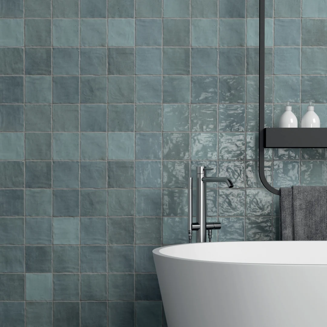 Gres Harmony RIAD efekt cegła - aranzacja w eleganckiej lazience