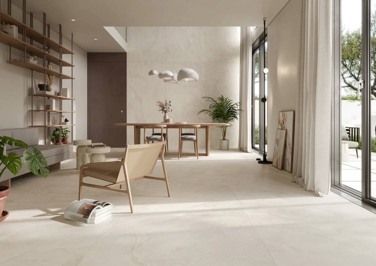 Gres Imola THE ROCK efekt marmur - aranzacja w eleganckiej lazience