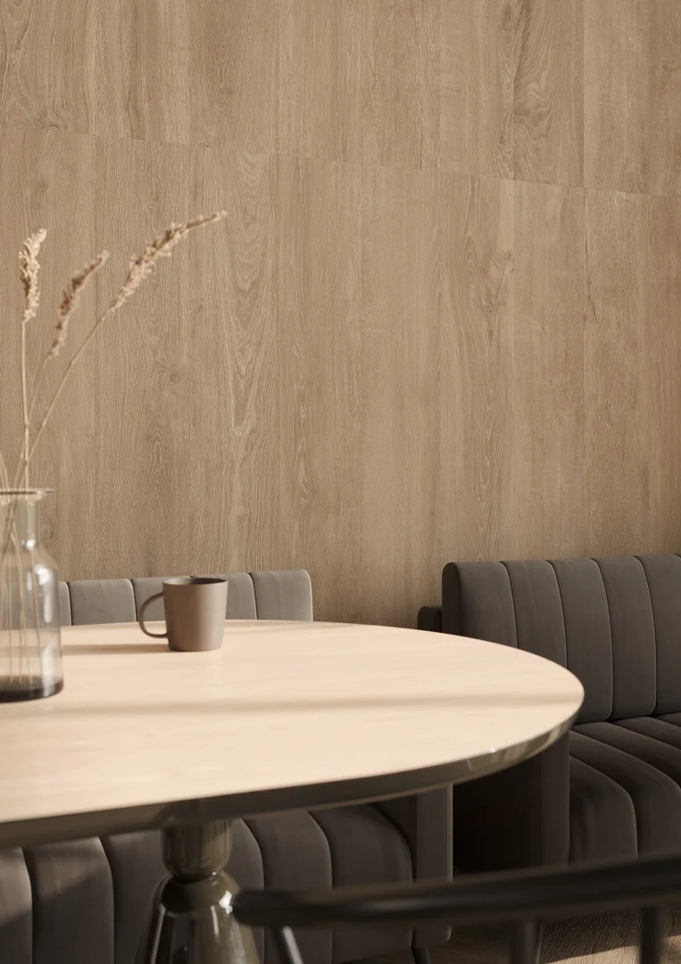 Gres Imola ELIXIR efekt drewno - aranzacja w eleganckiej lazience