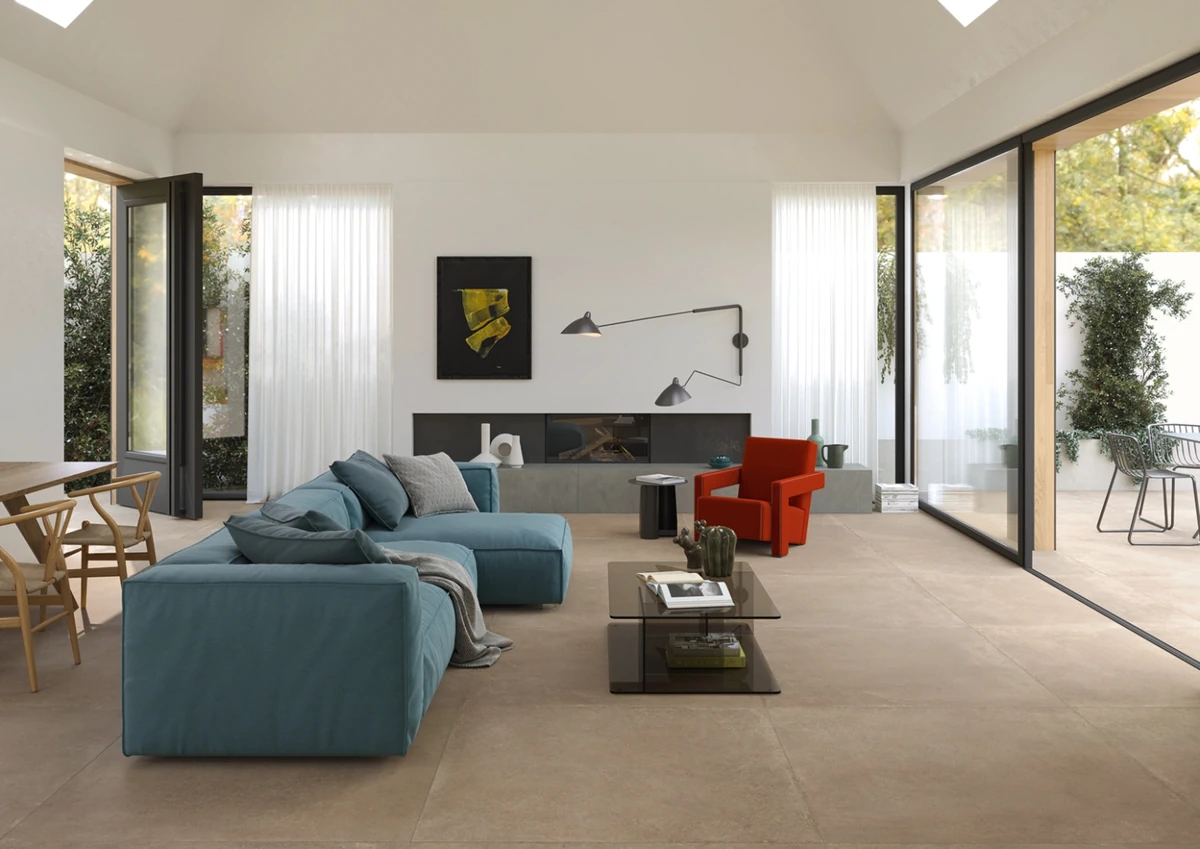 Gres Imola CREW UMAMI efekt terakota - aranzacja w eleganckiej lazience
