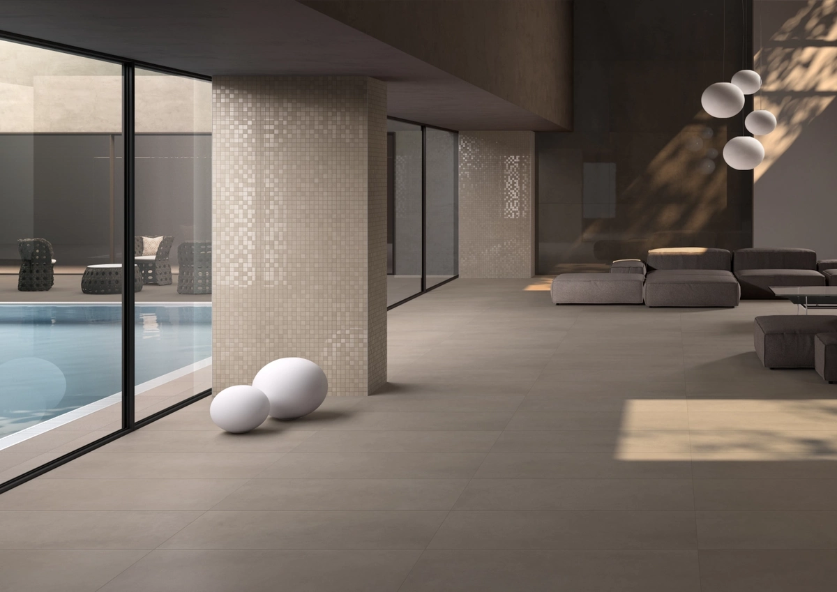 Gres Imola MICRON 2.0 efekt beton - aranzacja w eleganckiej lazience
