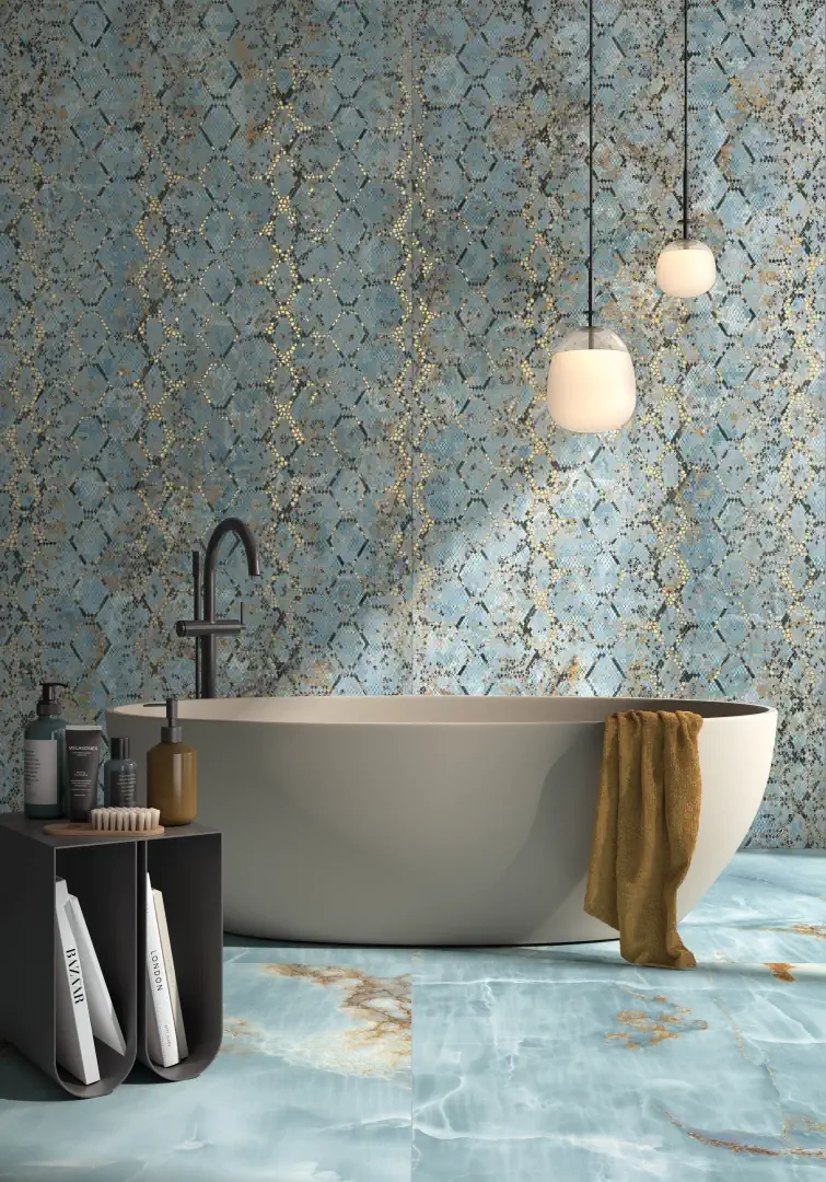 Gres Imola THE ROOM efekt marmur - aranzacja w eleganckiej lazience