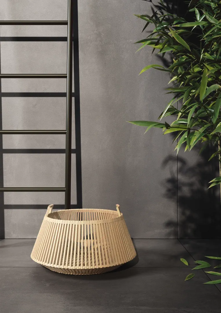 Gres Imola AZUMA efekt beton - aranzacja w eleganckiej lazience