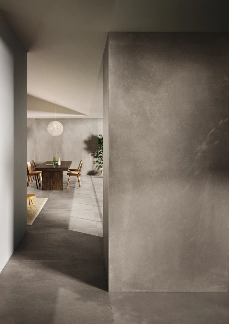 Gres Imola AZUMA efekt beton - aranzacja w eleganckiej lazience