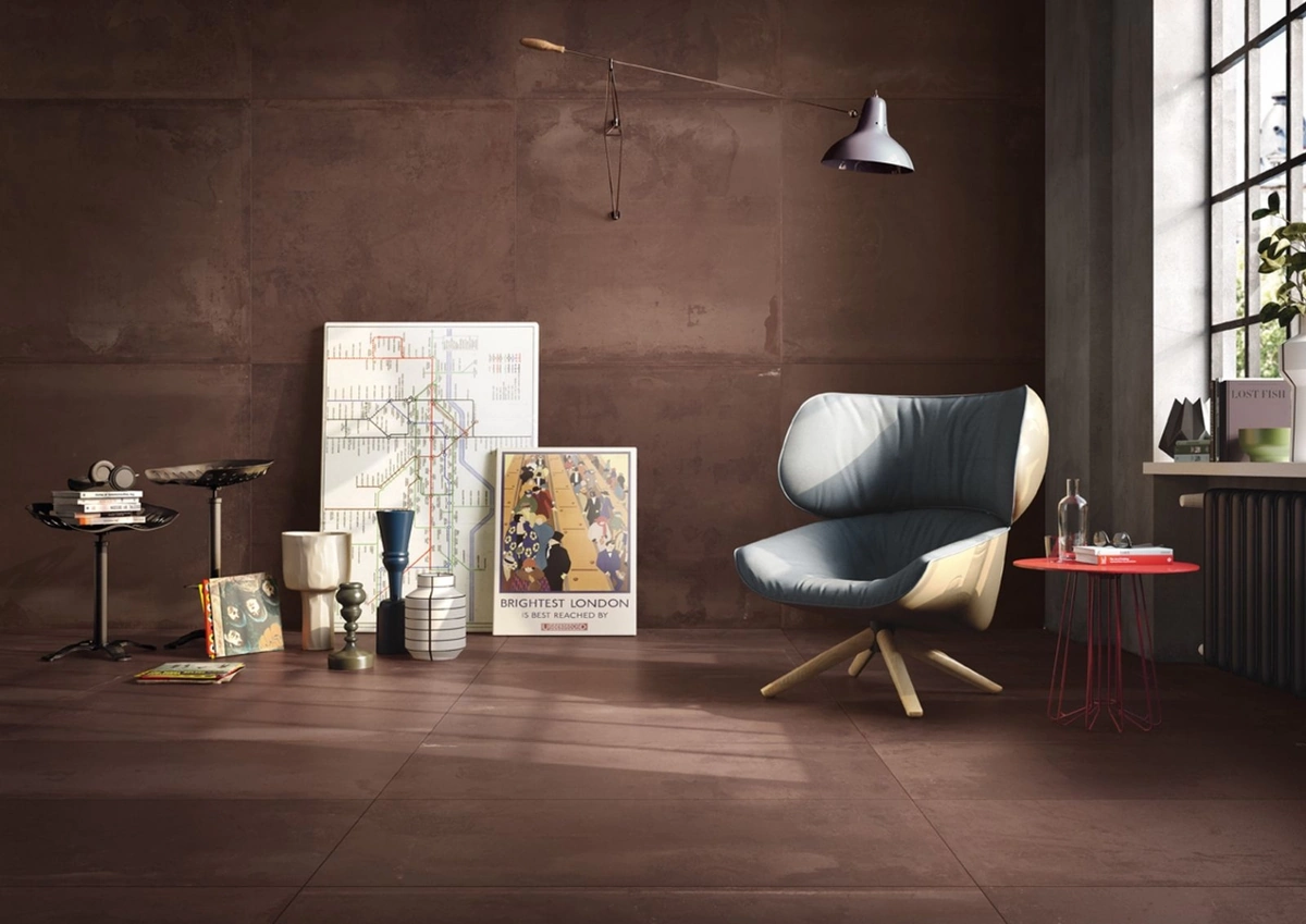 Gres Imola TUBE efekt beton - aranzacja w eleganckiej lazience