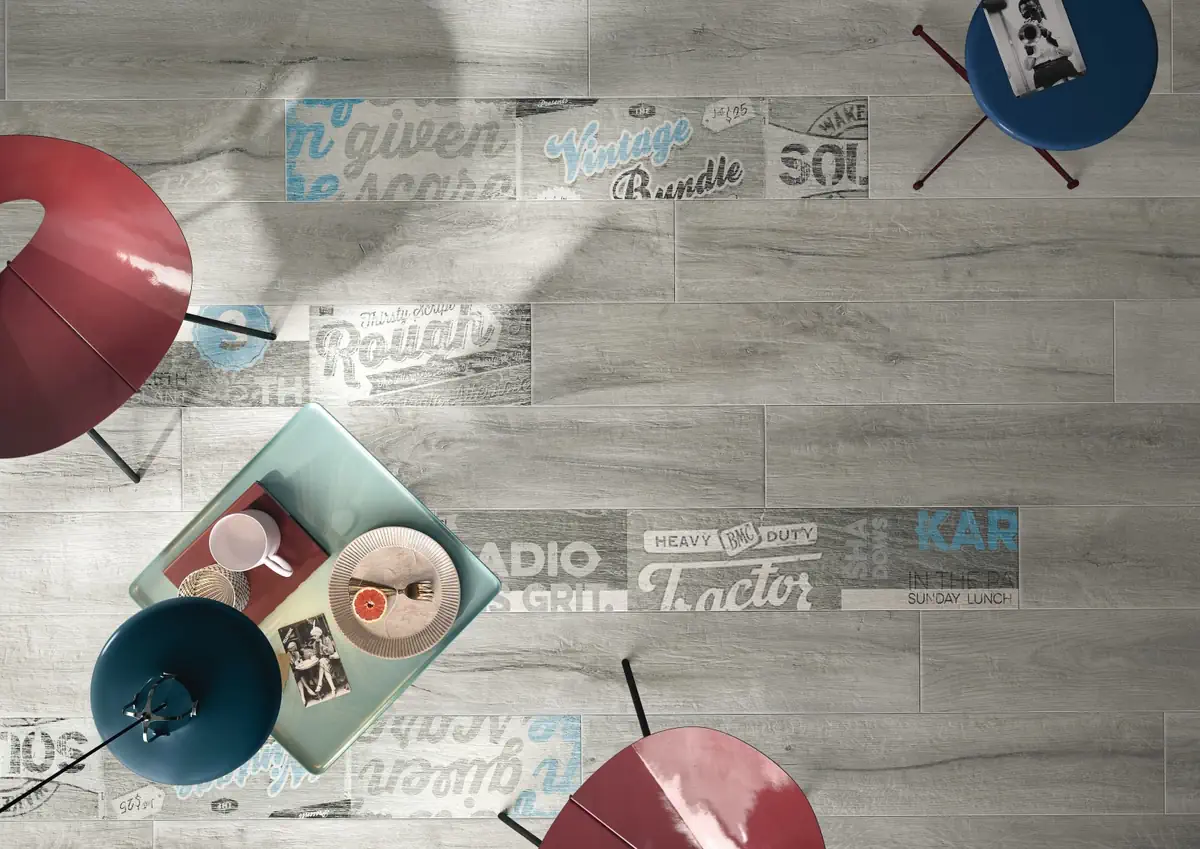 Gres Imola KUNI efekt drewno - aranzacja w eleganckiej lazience