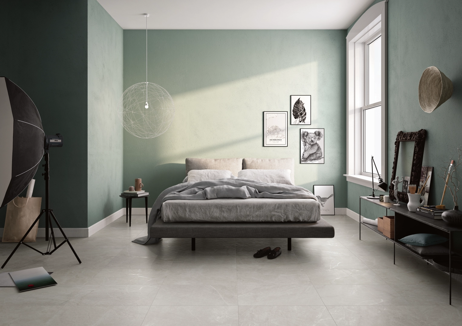 Gres Imola BLUE SAVOY efekt kamień - aranzacja w eleganckiej lazience