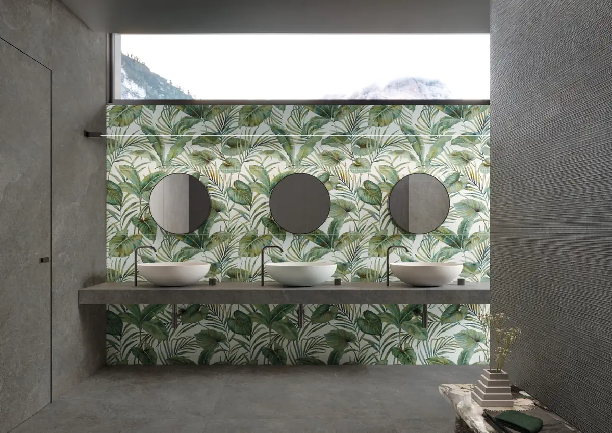 Gres Impronta LIMESTONE efekt kamień - aranzacja w minimalistycznym wnetrzu