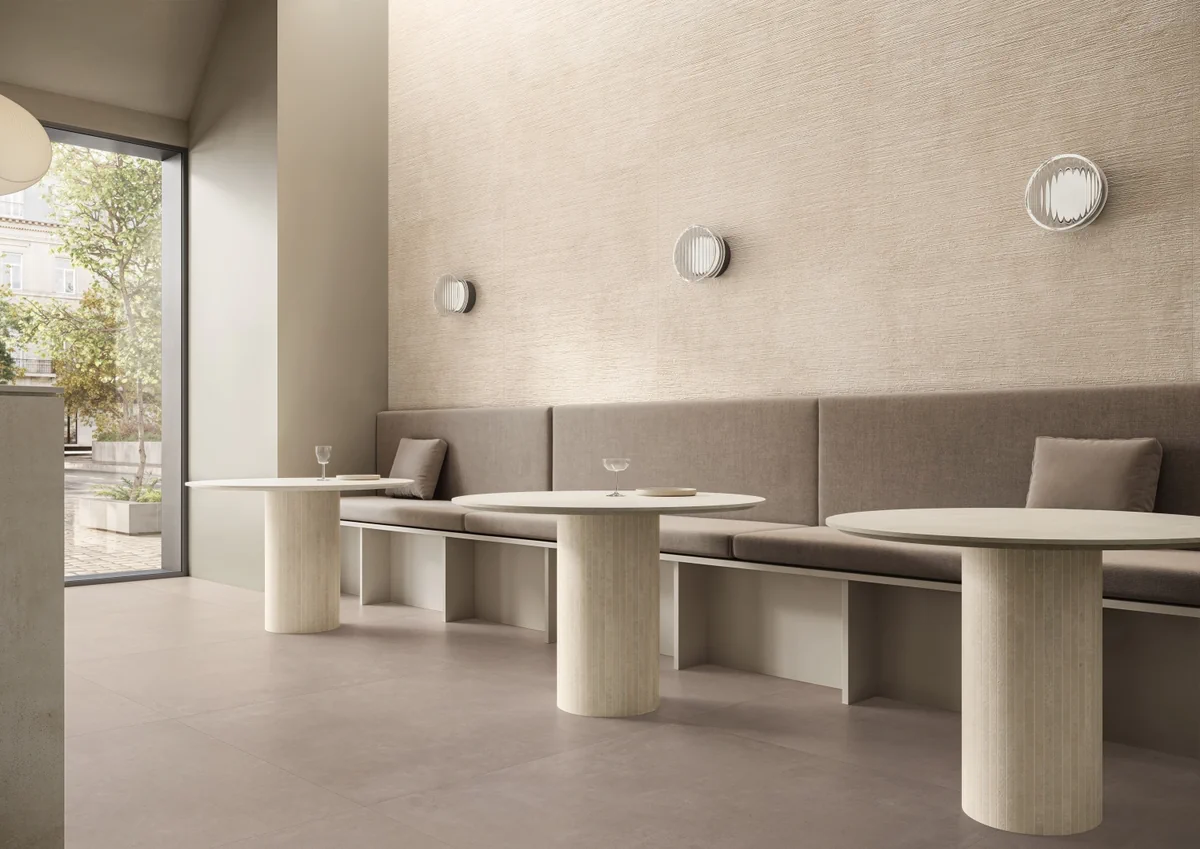 Gres Impronta CONCRETE efekt beton - aranzacja w eleganckiej lazience