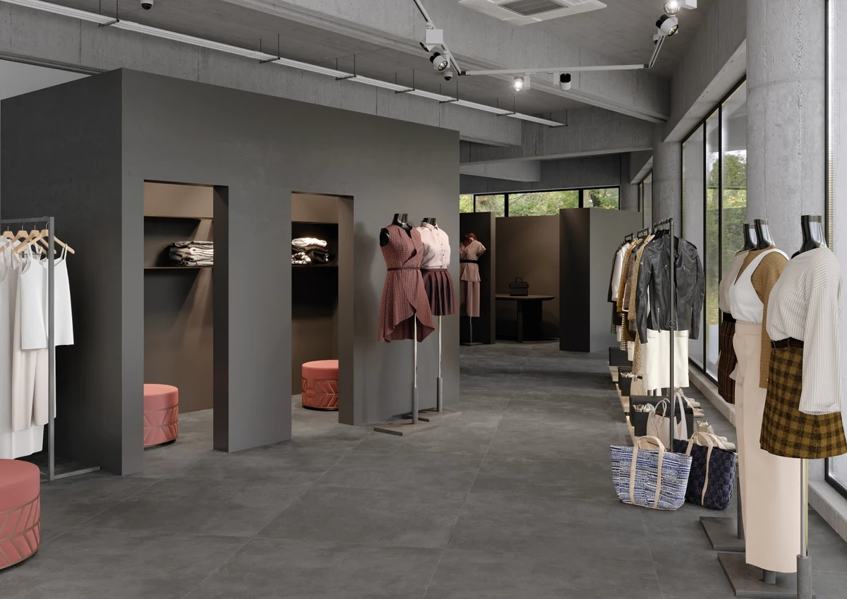 Gres Iris AVISTA efekt beton - aranzacja w eleganckiej lazience