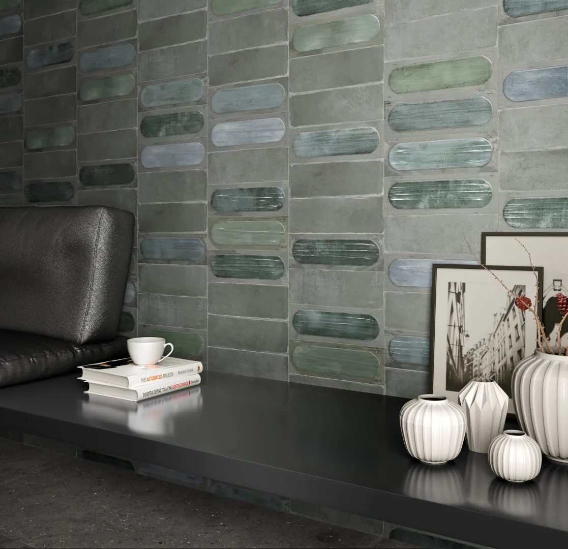Gres Iris BLAZE efekt metal - aranzacja w eleganckiej lazience