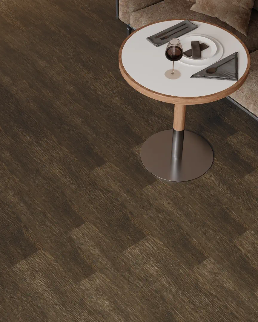 Gres Iris E-WOOD efekt drewno - aranzacja w eleganckiej lazience