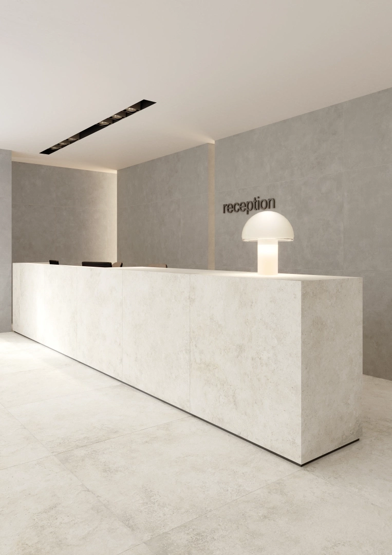 Gres Iris AVISTA efekt beton - aranzacja w eleganckiej lazience