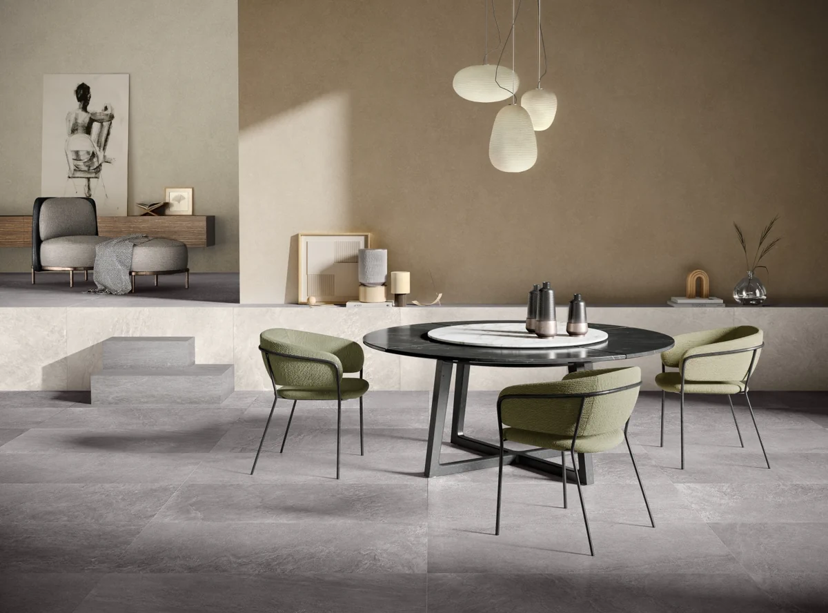 Gres Iris PIETRA DI BILBAO efekt kamień - aranzacja w eleganckiej lazience