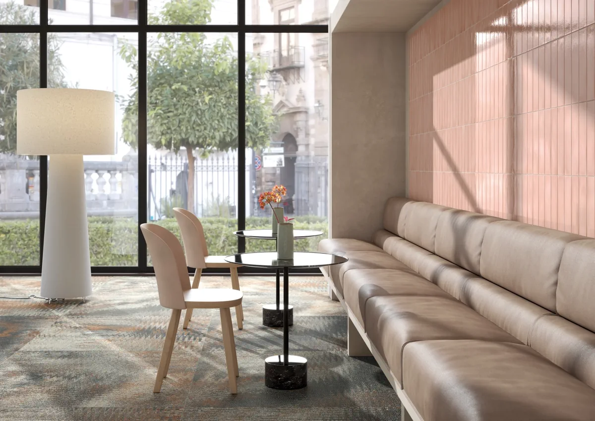 Gres Iris THEKE TEMPERE efekt kolor - aranzacja w eleganckiej lazience