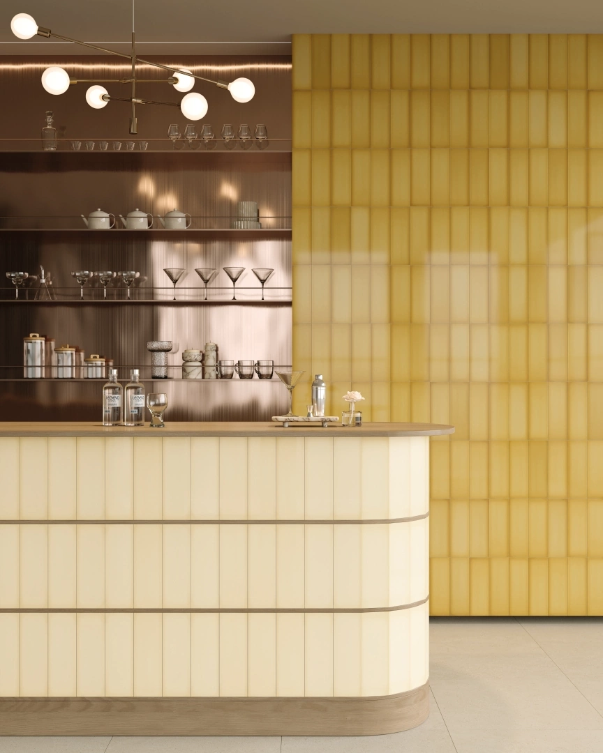 Gres Iris SLIDE efekt kolor - aranzacja w eleganckiej lazience