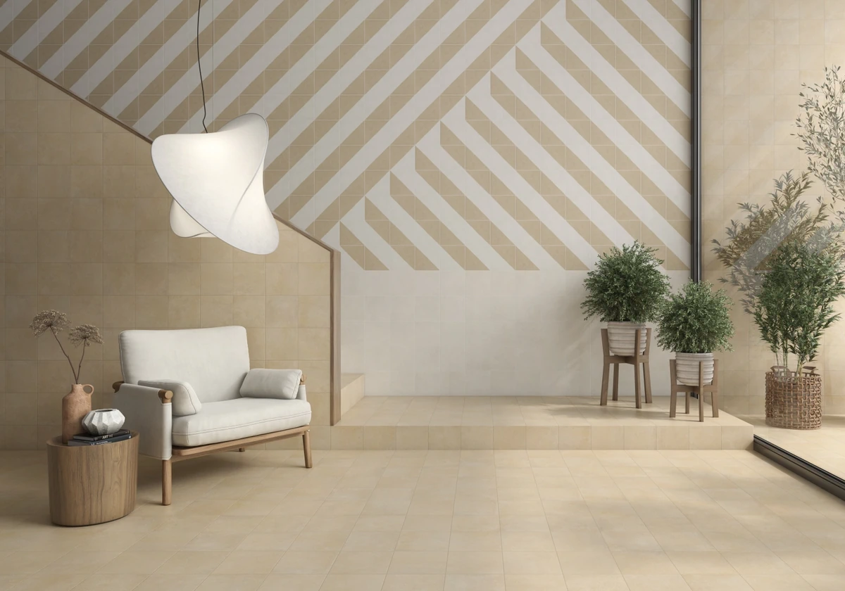 Gres Kerben TERRACOTA efekt kolor - aranzacja w eleganckiej lazience