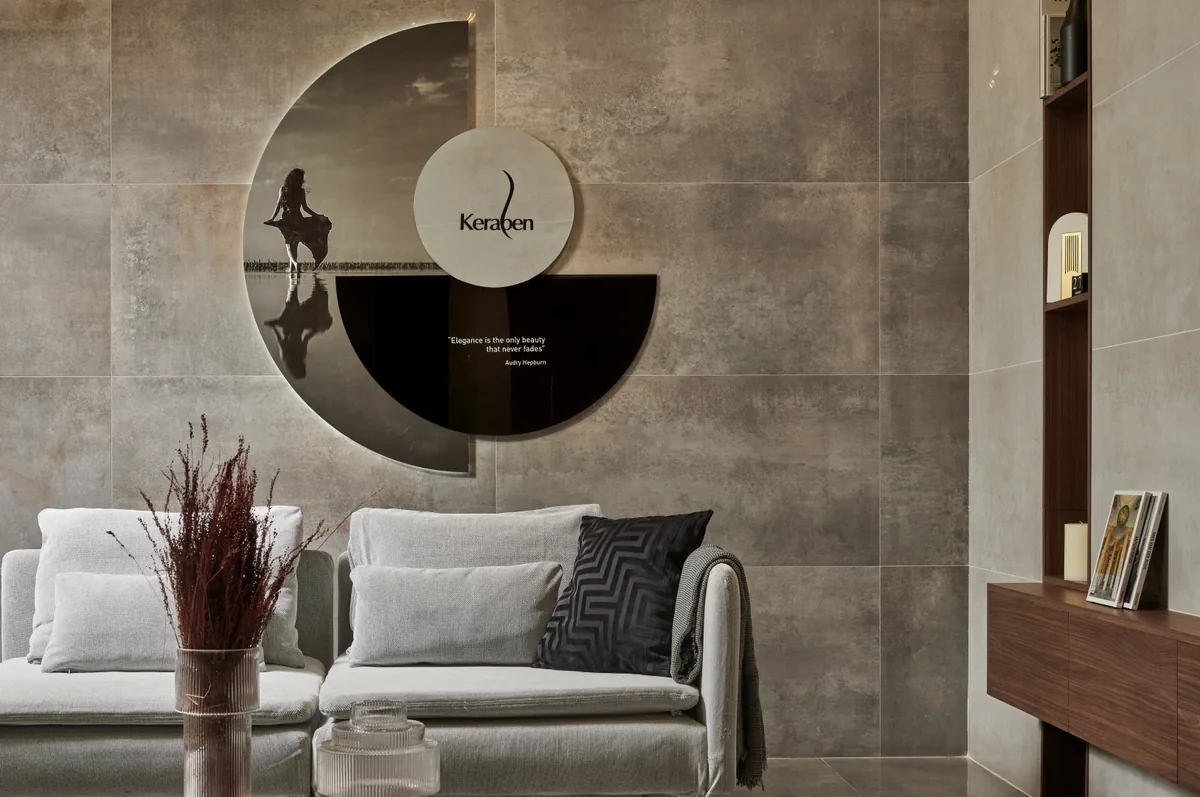 Gres Kerben UNIVERSE efekt metal - aranzacja w eleganckiej lazience