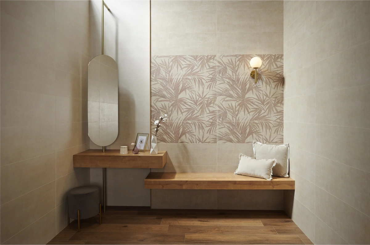 Gres Kerben TAPIZ efekt kolor - aranzacja w eleganckiej lazience