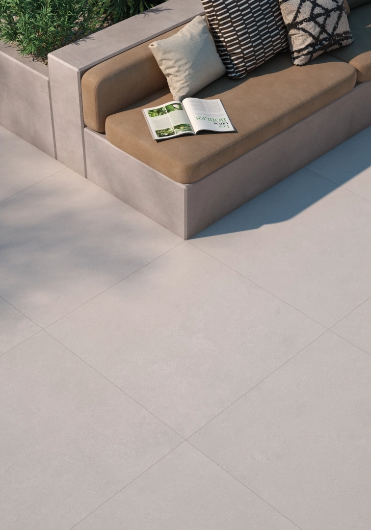 Gres Kerben ETERNIA efekt beton - aranzacja w eleganckiej lazience