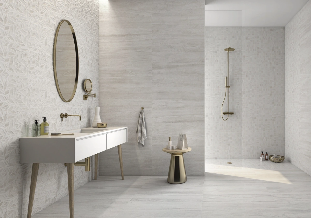 Gres Kerben LUXURY efekt marmur - aranzacja w elewacji domu