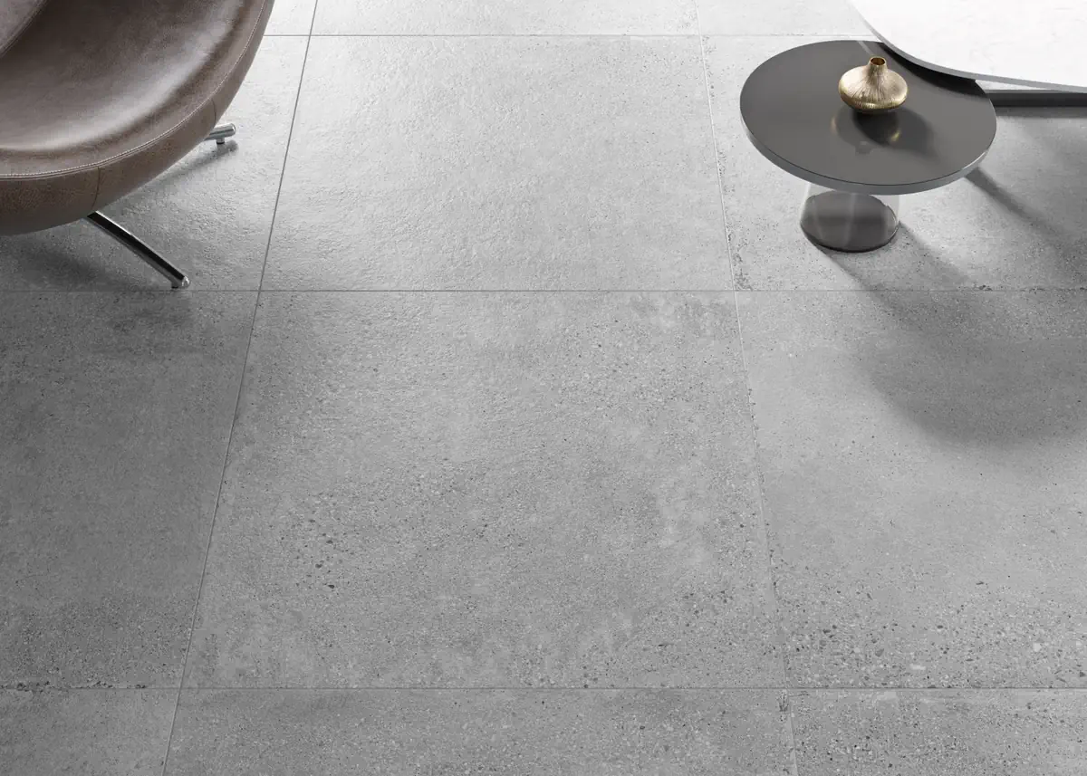 Gres Kerben UNDERGROUND efekt beton - aranzacja w elewacji domu