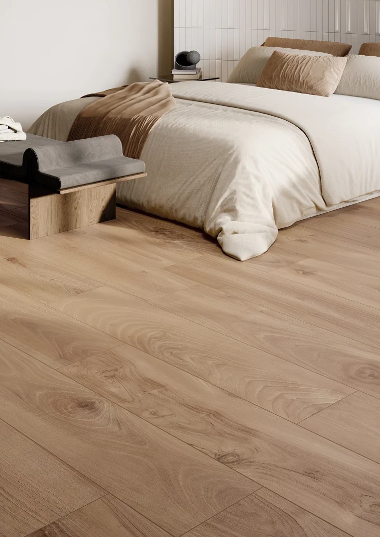 Gres La Fabbrica Ava HONEY WOOD efekt drewno, kamień - aranzacja w nowoczesnym salonie