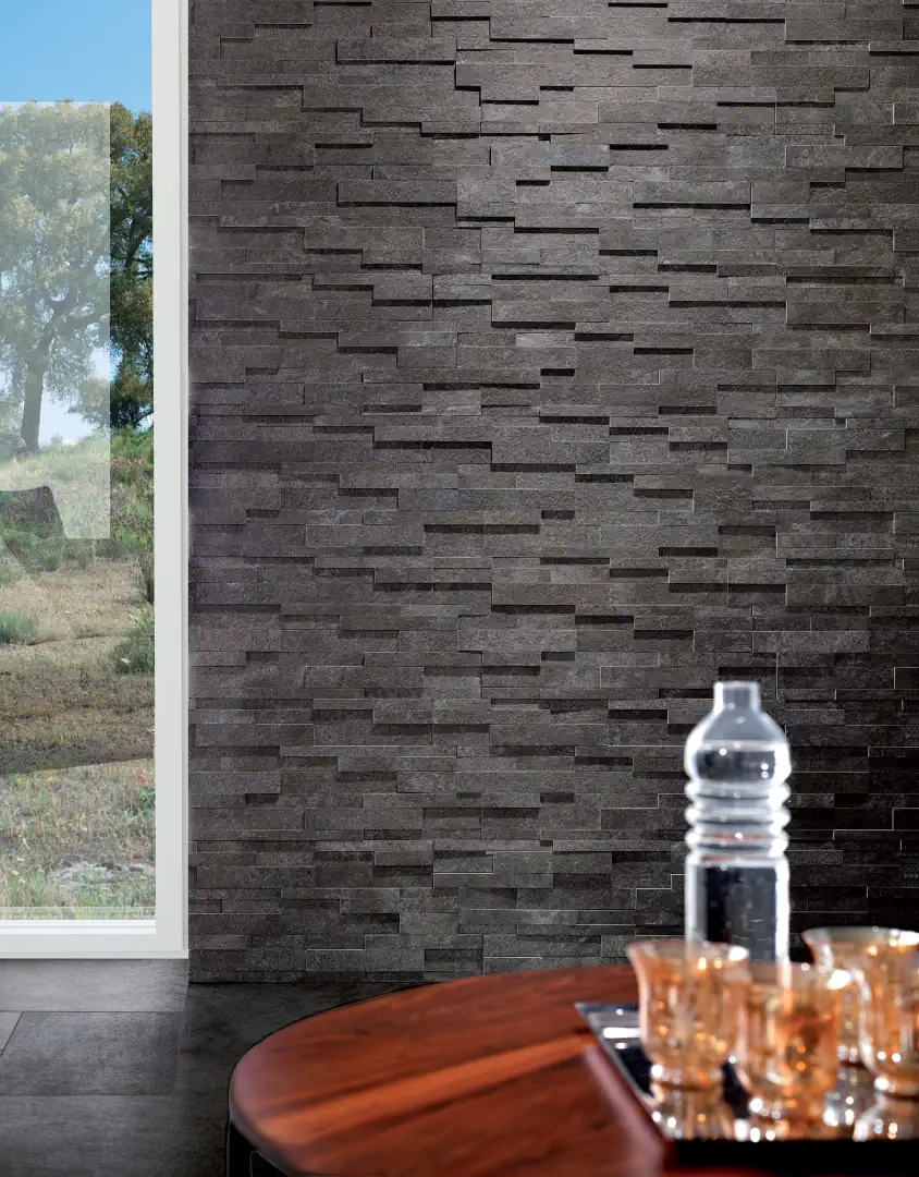 Gres La Fabbrica Ava I QUARZI efekt kamień - aranzacja w eleganckiej lazience