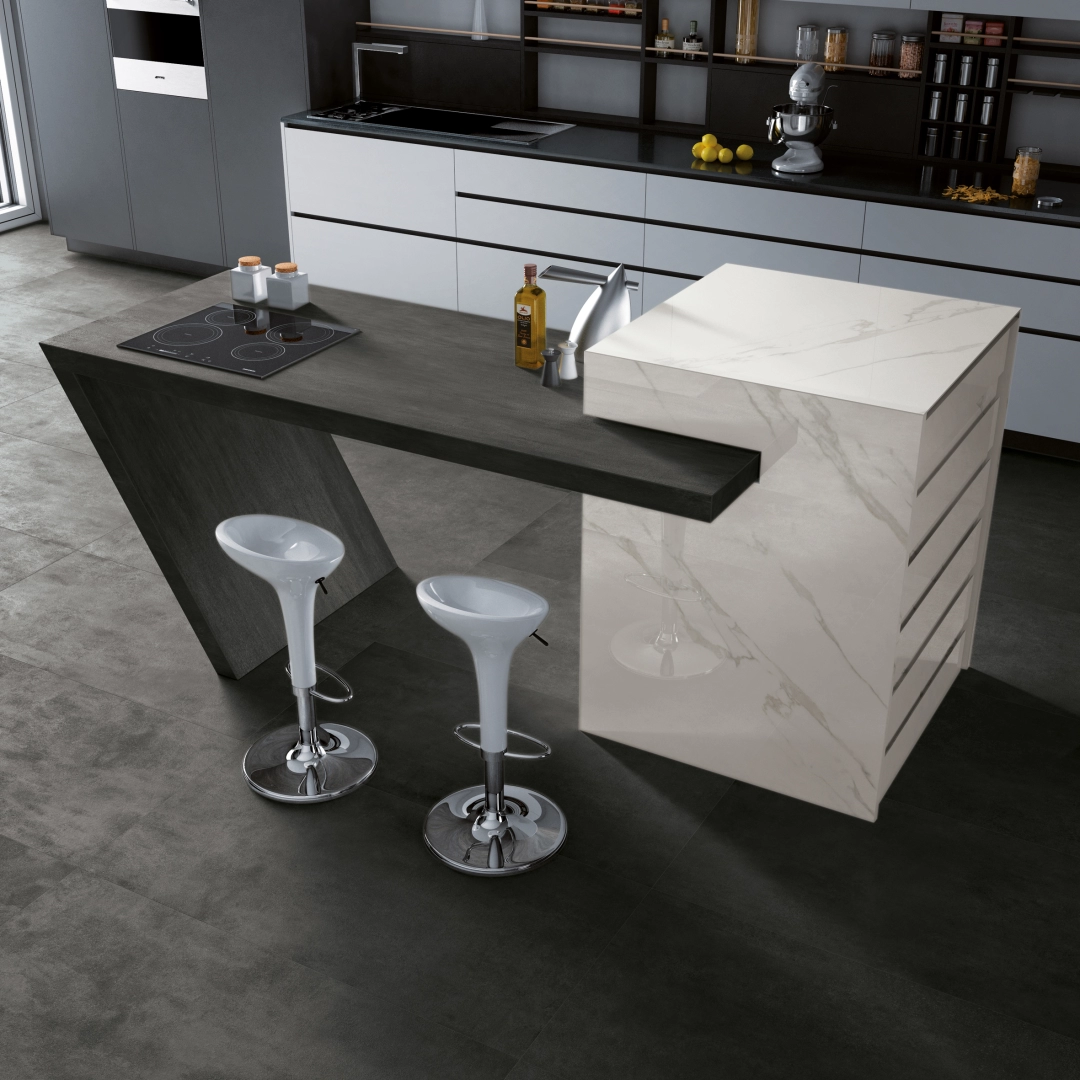 Gres La Fabbrica Ava SKYLINE efekt marmur - aranzacja w eleganckiej lazience