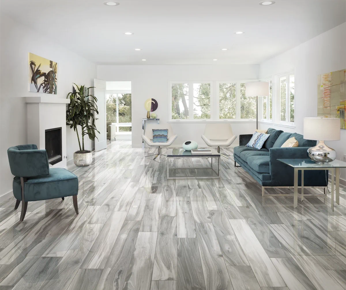 Gres La Fabbrica Ava KAURI efekt drewno - aranzacja w eleganckiej lazience