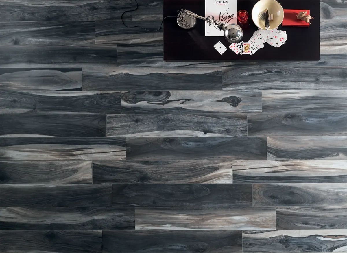 Gres La Fabbrica Ava KAURI efekt drewno - aranzacja w eleganckiej lazience