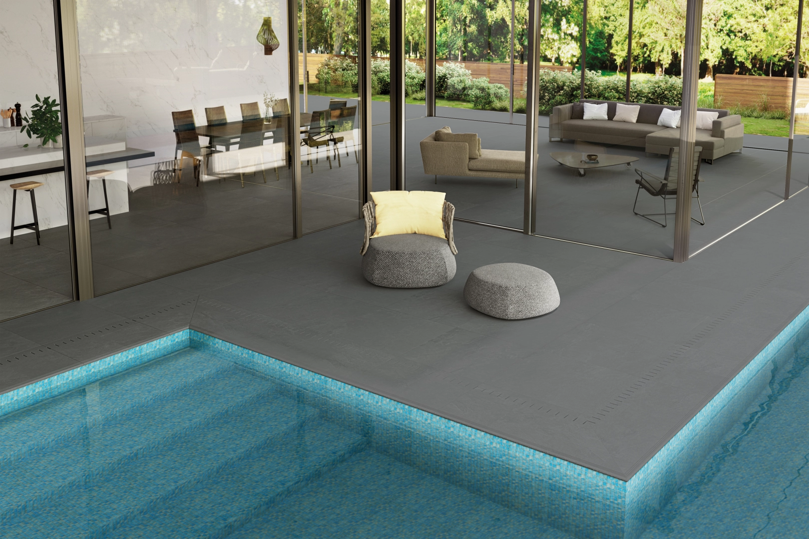 Gres La Fabbrica Ava ARDESIA efekt kamień - aranzacja w eleganckiej lazience