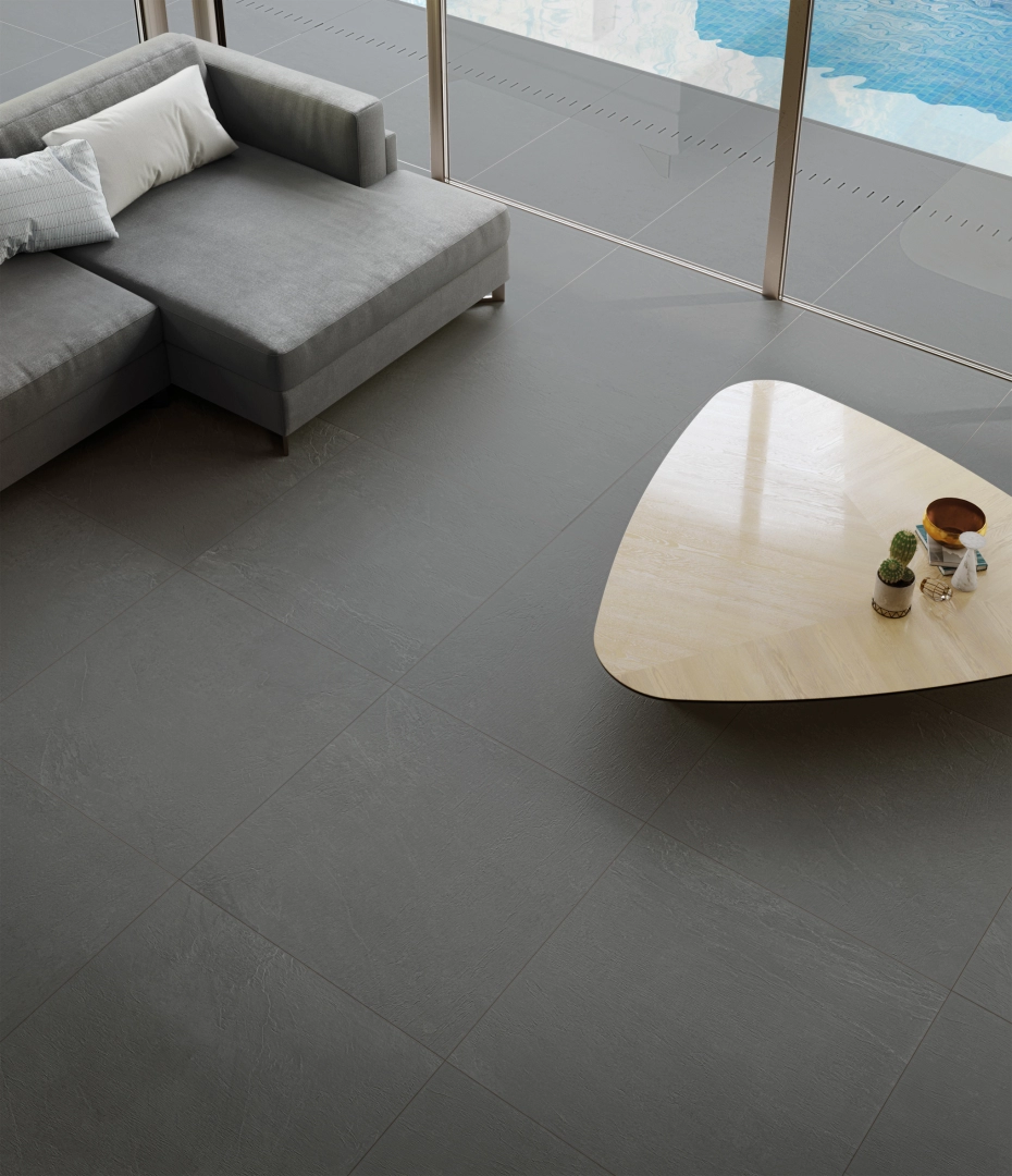 Gres La Fabbrica Ava ARDESIA efekt kamień - aranzacja w eleganckiej lazience