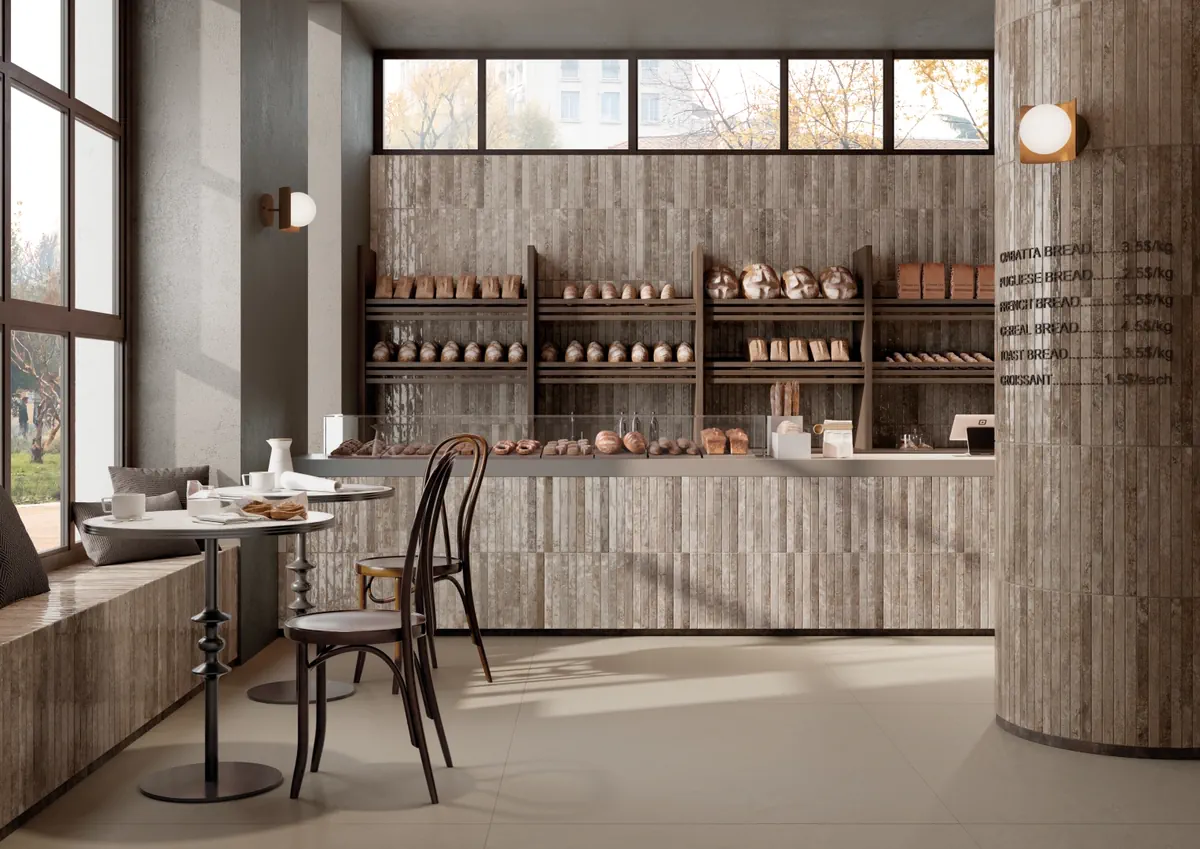 Gres La Fabbrica Ava KIST efekt cegła - aranzacja w eleganckiej lazience