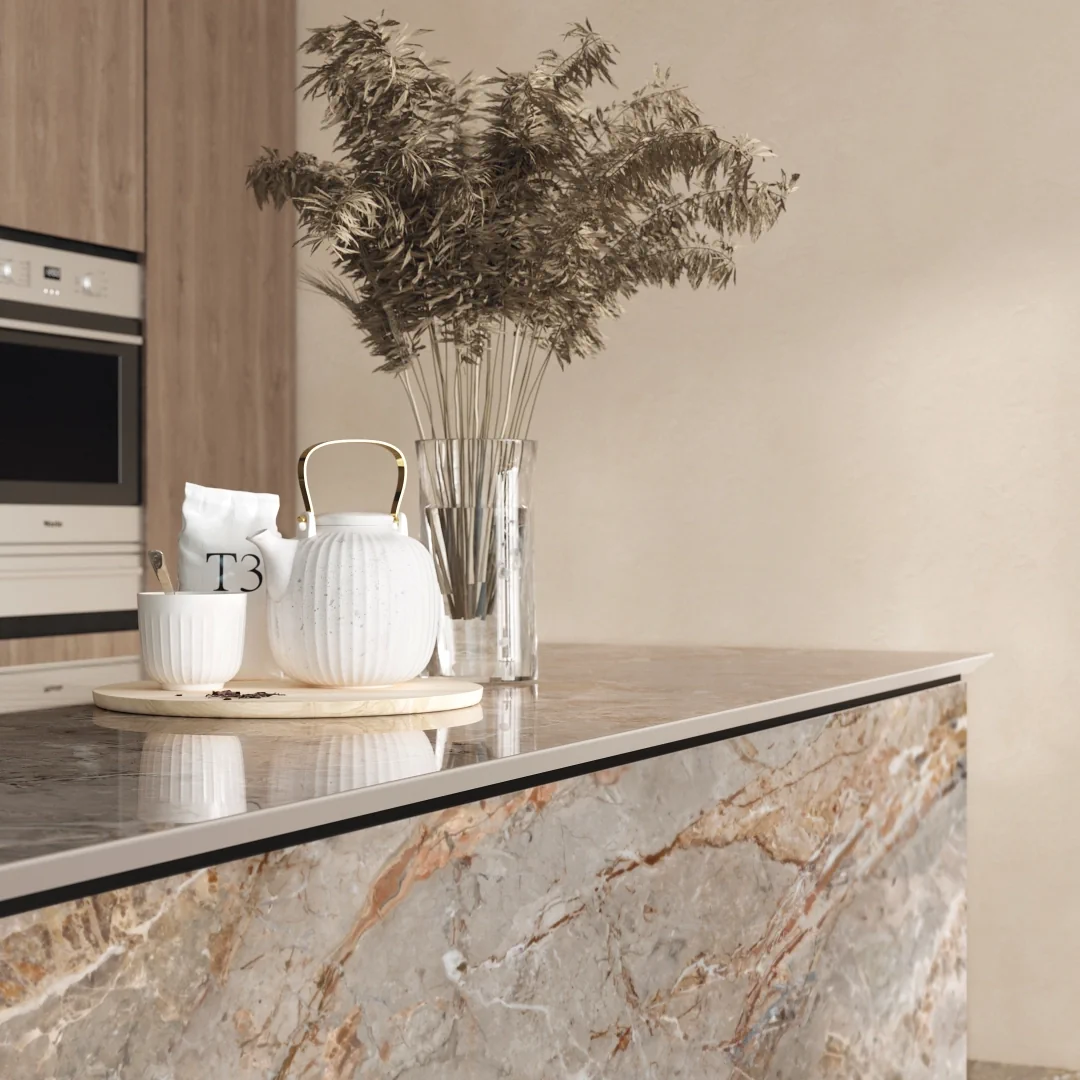 Gres La Fabbrica Ava AVASTONE efekt kamień, kolor, marmur, beton, metal, drewno - aranzacja w minimalistycznym wnetrzu