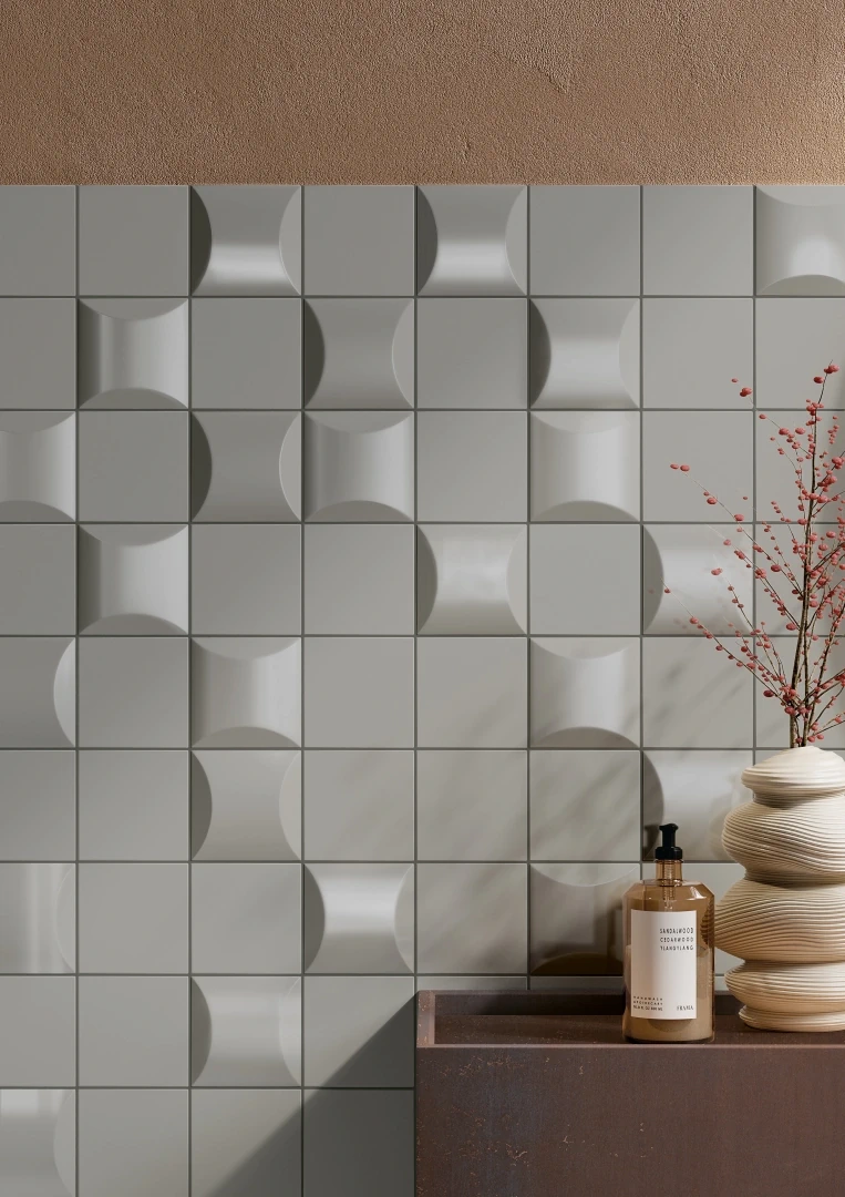 Gres La Fabbrica Ava UP efekt kamień - aranzacja w eleganckiej lazience