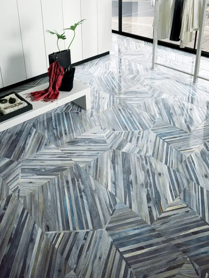 Gres La Fabbrica Ava KAURI efekt drewno - aranzacja w minimalistycznym wnetrzu
