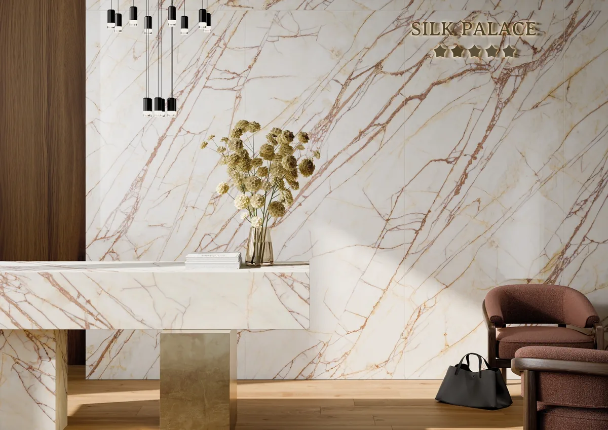 Gres La Fabbrica Ava BIANCO IMPERIALE efekt marmur - aranzacja w eleganckiej lazience