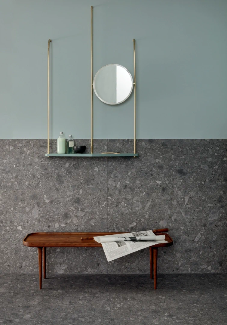 Gres Lea SIDE STONE efekt marmur - aranzacja w minimalistycznym wnetrzu